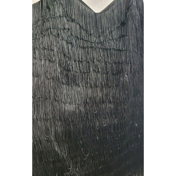 NEW Tuckernuck Black Fringe Bristol Dress Size Medium Cocktail Jazz Holiday $198 - Picture 6 of 11